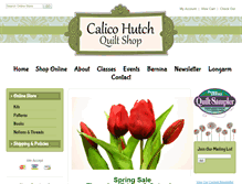 Tablet Screenshot of calicohutchquiltshop.com